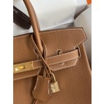 Birkin 25/30/35cm imported Togo leather gold brown gold buckle