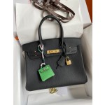 Birkin 25/30/35cm imported Togo leather black gold buckle