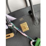 Birkin 25/30/35cm imported Togo leather black gold buckle