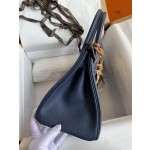 Birkin 25/30/35cm imported Togo leather dark blue gold buckle
