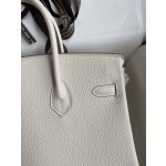 Birkin 25/30/35cm imported Togo leather milkshake white gold buckle