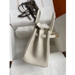 Birkin 25/30/35cm imported Togo leather milkshake white gold buckle