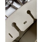 Birkin 25/30/35cm imported Togo leather milkshake white gold buckle