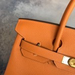 Birkin 30cm orange gold buckle Imported Togo leather Beeswax thread stitching