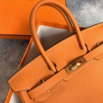 Birkin 30cm orange gold buckle Imported Togo leather Beeswax thread stitching