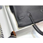 Birkin 30cm Black Silver buckle Imported Togo leather Beeswax thread stitching