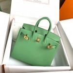 Birkin 25cm 3I Vert Criquet  Avocado green 🥑 Gold buckle with silver clasp  Original swift calfskin Beeswax thread handmade