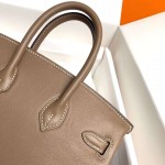 Birkin 25cm ck18 elephant grey gold buckle silver buckle original swift calfskin top craftsmanship beeswax thread handmade