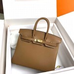 Birkin 25cm Do weimaraner beige gold buckle silver buckle original swift calfskin top craftsmanship beeswax thread handmade