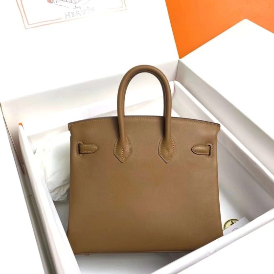Birkin 25cm Do weimaraner beige gold buckle silver buckle original swift calfskin top craftsmanship beeswax thread handmade