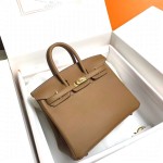 Birkin 25cm Do weimaraner beige gold buckle silver buckle original swift calfskin top craftsmanship beeswax thread handmade