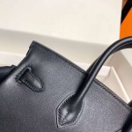 Birkin 25cm black gold buckle silver buckle  Original swift calfskin top craftsmanship beeswax thread handmade