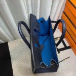 Birkin25 outer seam new triple color Epsom leather black ➕ midnight blue ➕ Frida blue