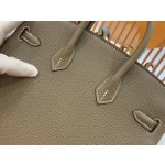 Birkin Elephant Grey Silver Buckle togo leather French original beeswax thread