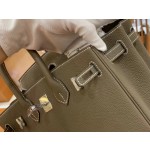 Birkin Elephant Grey Silver Buckle togo leather French original beeswax thread