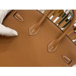 Birkin gold brown gold buckle togo France original beeswax thread