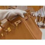 Birkin gold brown gold buckle togo France original beeswax thread