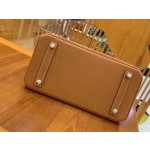 Birkin gold brown and silver buckle togo French original beeswax thread