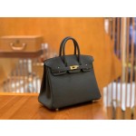 Birkin Black Gold Buckle togo French original beeswax thread