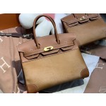 birkin30 imported cow hair ➕ golden brown swift full handmade gold buckle