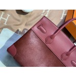 birkin30/25 burgundy imported fetal cow hair spelling swift all handmade gold buckle