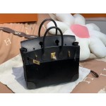 birkin25cm Imported fetal cow hair ➕ Black swift  Full handmade gold buckle