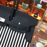 Birkin Riga 30cm swift leather spell imported canvas top handmade! Counter quality!