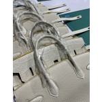 Hermes bag making process Bk25/30 milkshake white touch    The process of making crocodile skin pattern