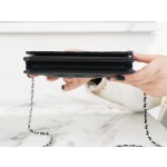Chanel 𝑾𝒐𝒄 hair bag (press button version) leather black cow silver