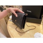 CHANEL 𝑾𝒐𝒄 Fat Choi bag (pressed version) leather black ox gold
