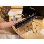 CHANEL 𝑾𝒐𝒄 Fat Choi bag (pressed version) leather black ox gold