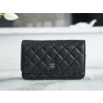 CHANEL 𝑾𝒐𝒄 Hairy Bag Entry Classic 𝑾𝒐𝒄𝒄 (Magnetic Closure) Black Bull Silver