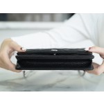 CHANEL 𝑾𝒐𝒄 Hairy Bag Entry Classic 𝑾𝒐𝒄𝒄 (Magnetic Closure) Black Bull Silver