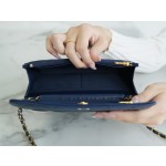 CHANEL𝑾𝒐𝒄 Lucky Bag Entry Classic 𝑾𝒐𝒄 (Magnetic Buckle) Dark Blue Calfskin