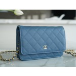 Chanel 𝑾𝒐𝒄 Furry bag entrance classic 𝑾𝒐𝒄𝒄𝒄𝑾𝒐𝒐𝒄 (magnetic buckle) (calfskin) haze blue