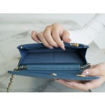 Chanel 𝑾𝒐𝒄 Furry bag entrance classic 𝑾𝒐𝒄𝒄𝒄𝑾𝒐𝒐𝒄 (magnetic buckle) (calfskin) haze blue