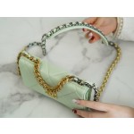 CHANEL 19Bag 𝑾𝒐𝒄 22C gold buckle light green