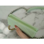 CHANEL 19Bag 𝑾𝒐𝒄 22C gold buckle light green