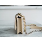 CHANEL 19Bag 𝑾𝒐𝒄 22C silver buckle light apricot