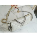 CHANEL 19Bag 𝑾𝒐𝒄 22C silver buckle light grey