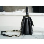 Chanel Trendy cc mouth flap bag lambskin black gold