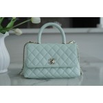 CHANEL 𝑪𝒐𝑪𝒐 𝒉𝒂𝒏𝒅𝒍 𝒆 New cowhide handle small 𝙗𝙖𝙗𝙮 blue