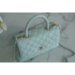 CHANEL 𝑪𝒐𝑪𝒐 𝒉𝒂𝒏𝒅𝒍 𝒆 New cowhide handle small 𝙗𝙖𝙗𝙮 blue