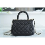 CHANEL 𝑪𝒐𝑪𝒐 𝒉𝒂𝒏𝒅𝒍 𝒆 New cowhide handle 𝗠𝗶𝗡𝗶 Black gold