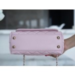 CHANEL 𝑪𝒐𝑪𝒐 𝒉𝒂𝒏𝒅𝒍𝒆 New Cowhide Handle 𝗠𝗶𝗡𝗶𝗡𝗶 Cherry Blossom Pink