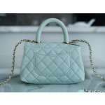 CHANEL 𝑪𝒐𝑪𝒐 𝒉𝒂𝒏𝒅𝒍 𝒆 New cowhide handle 𝗠𝗶𝗡𝗶 𝐁𝐚𝐛𝐲 Blue