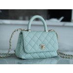 CHANEL 𝑪𝒐𝑪𝒐 𝒉𝒂𝒏𝒅𝒍 𝒆 New cowhide handle 𝗠𝗶𝗡𝗶 𝐁𝐚𝐛𝐲 Blue