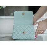 CHANEL 𝑪𝒐𝑪𝒐 𝒉𝒂𝒏𝒅𝒍 𝒆 New cowhide handle 𝗠𝗶𝗡𝗶 𝐁𝐚𝐛𝐲 Blue