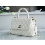 CHANEL 𝑪𝒐𝑪𝒐 𝒉𝒂𝒏𝒅𝒍𝒆 New Cowhide Handle Small Beige