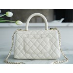CHANEL 𝑪𝒐𝑪𝒐 𝒉𝒂𝒏𝒅𝒍𝒆 New Cowhide Handle Small Beige